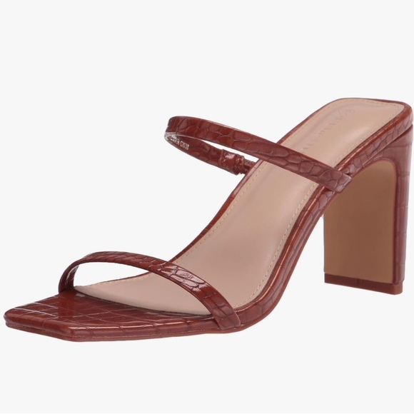 The Drop Shoes - The Drop Women's Avery Square Toe Two Strap High
Heeled Sandal; Size 8.5